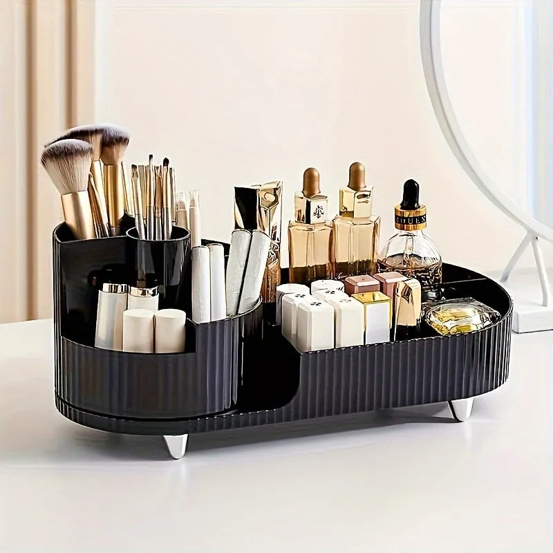 60° Rotating Makeup Organizer - Spacious Cosmetic Storage for Vanity