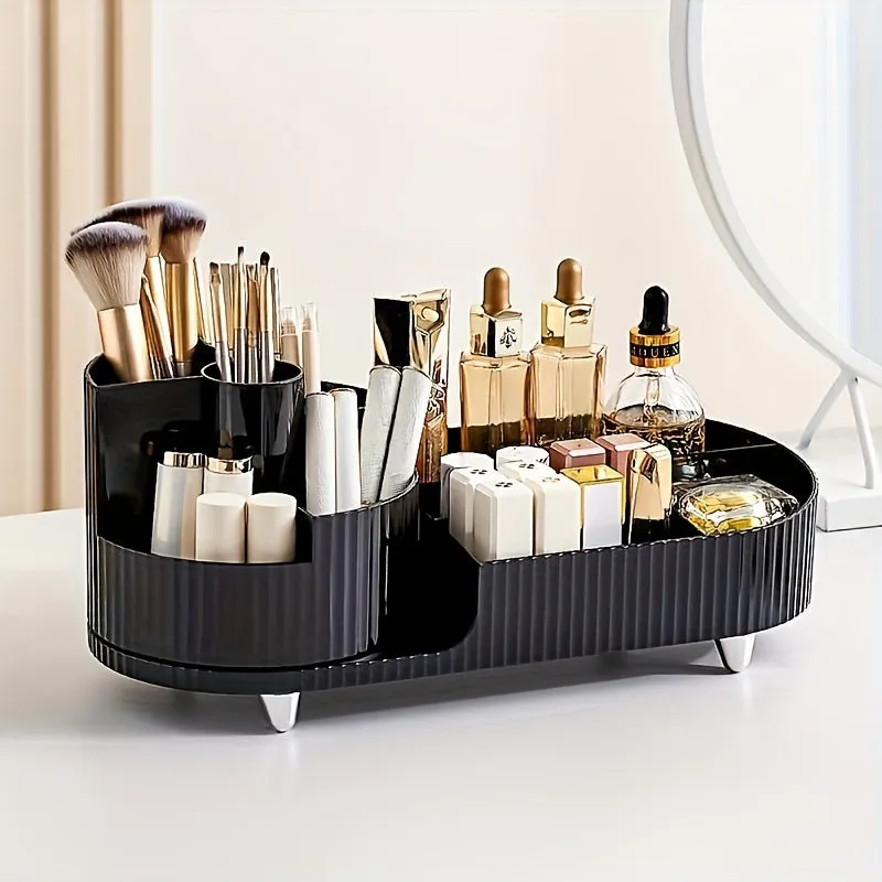 60° Rotating Makeup Organizer - Spacious Cosmetic Storage for Vanity