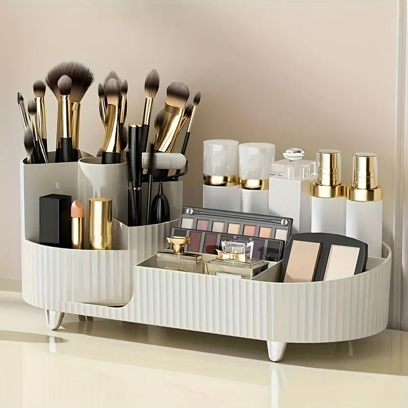 60° Rotating Makeup Organizer - Spacious Cosmetic Storage for Vanity