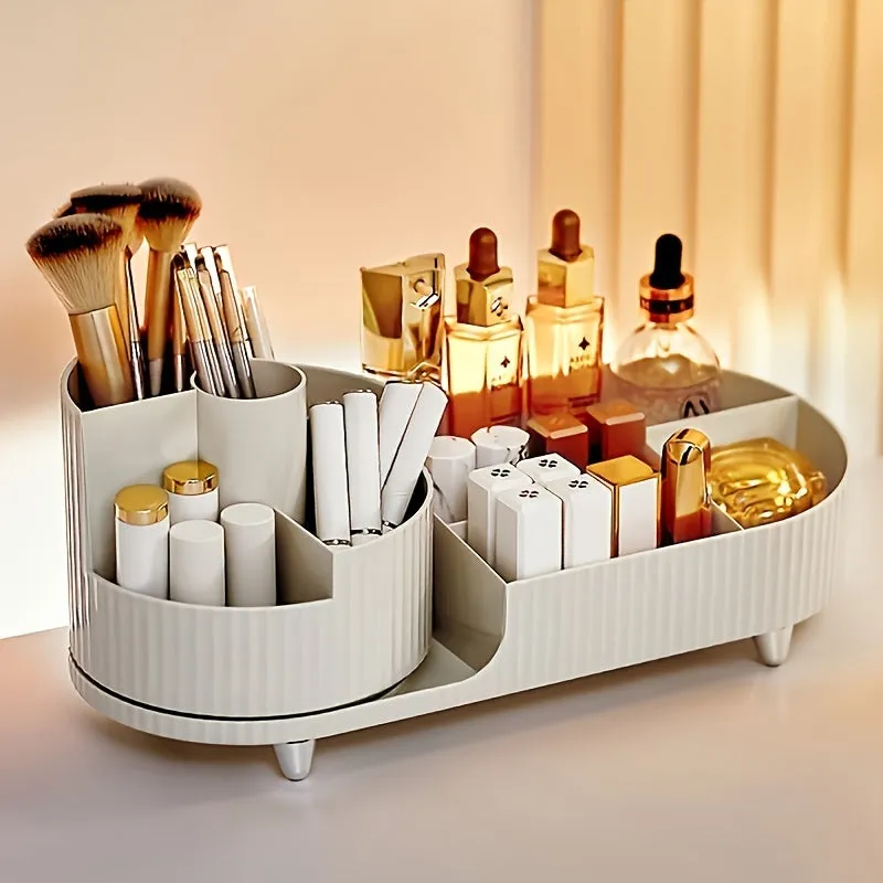 60° Rotating Makeup Organizer - Spacious Cosmetic Storage for Vanity
