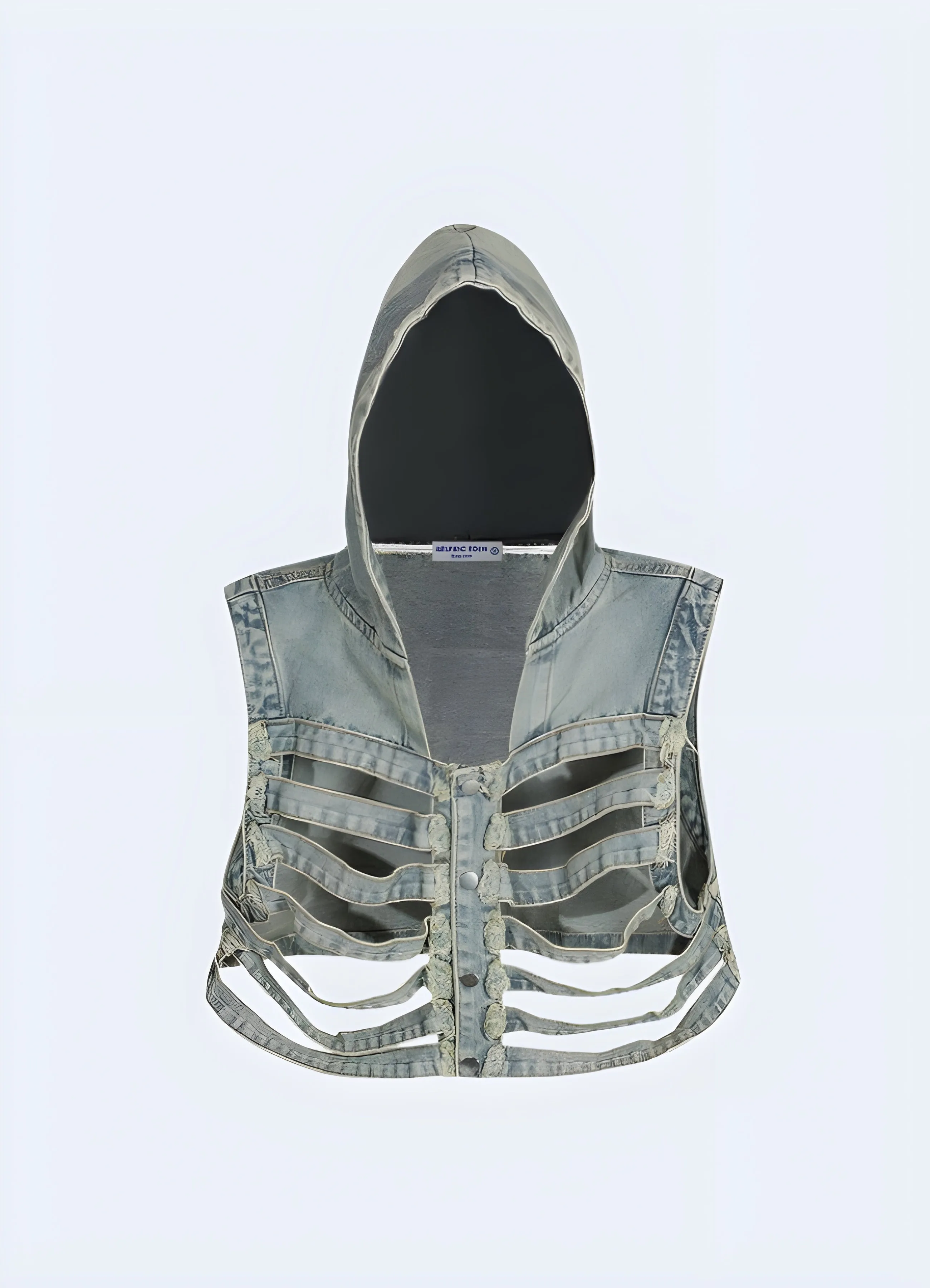 Aelfric Eden Skeleton Hooded Denim Vest