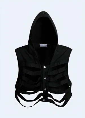 Aelfric Eden Skeleton Hooded Denim Vest