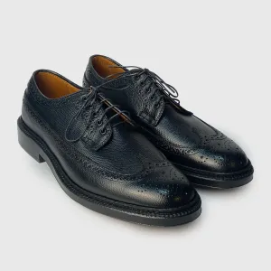 Alden x Silver Deer Long Wing in Black Pebble Grain with Double Leather Sole 97690