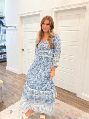 Alessia Blue Printed Maxi