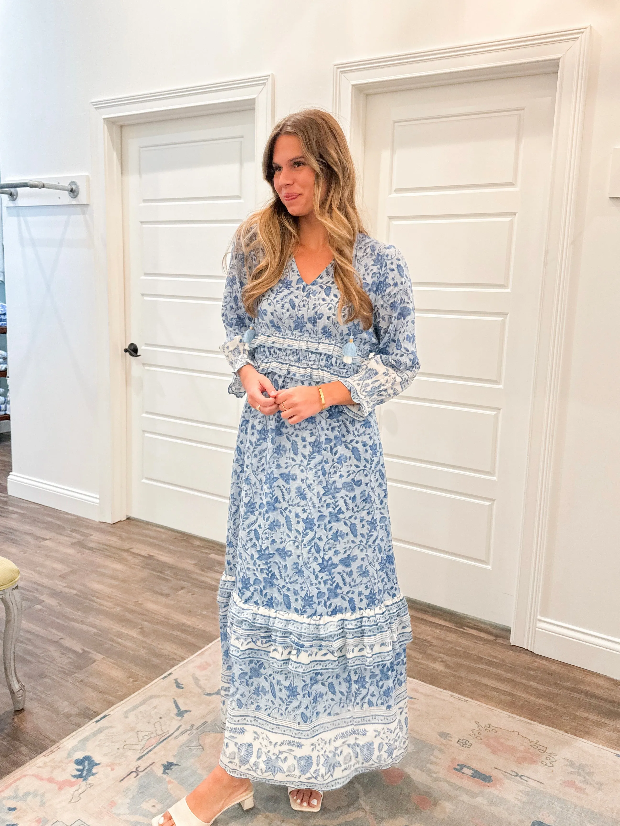 Alessia Blue Printed Maxi