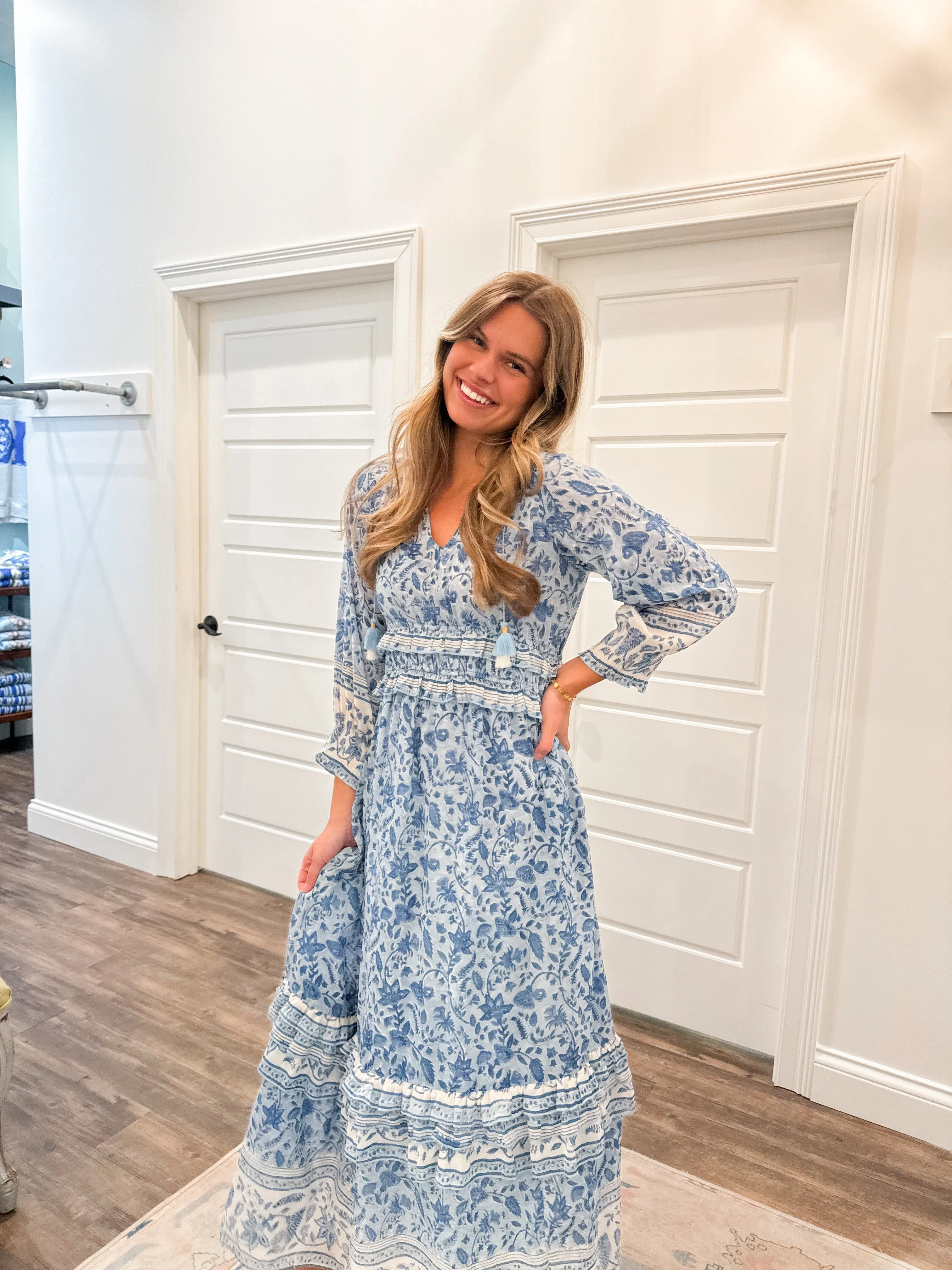 Alessia Blue Printed Maxi