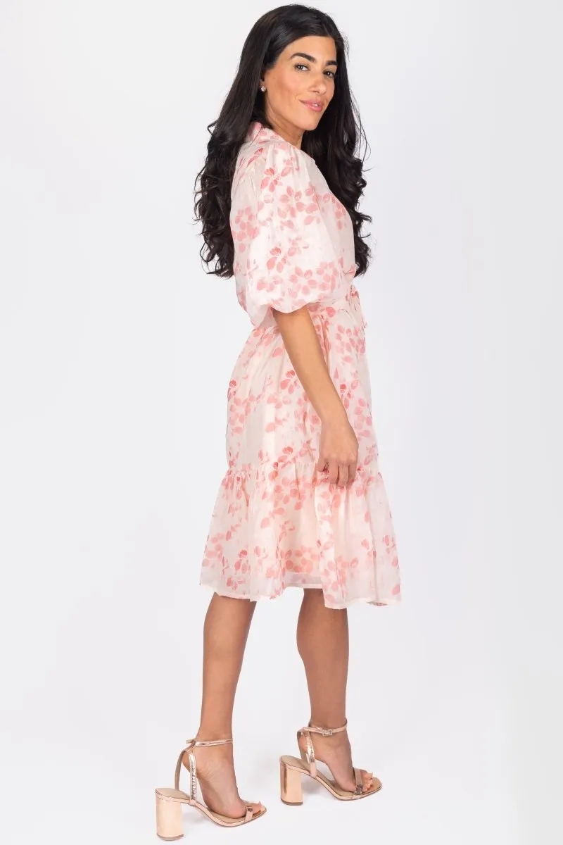 ALLIE DRESS SHORT SLEEVE 41" (PINK FLOWER)