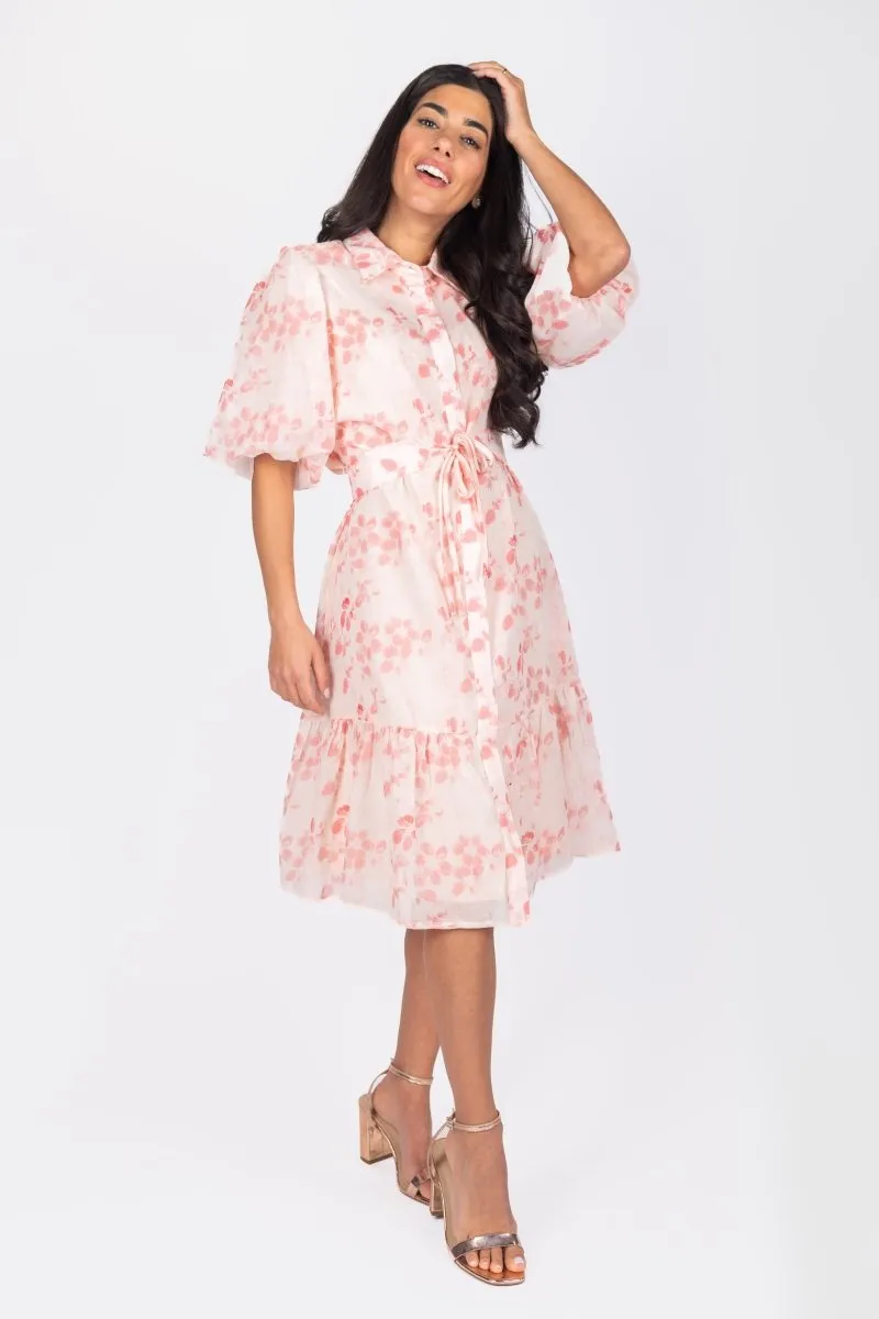 ALLIE DRESS SHORT SLEEVE 41" (PINK FLOWER)