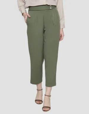 Annisa Long Pants Twill Fake Belt On Waist