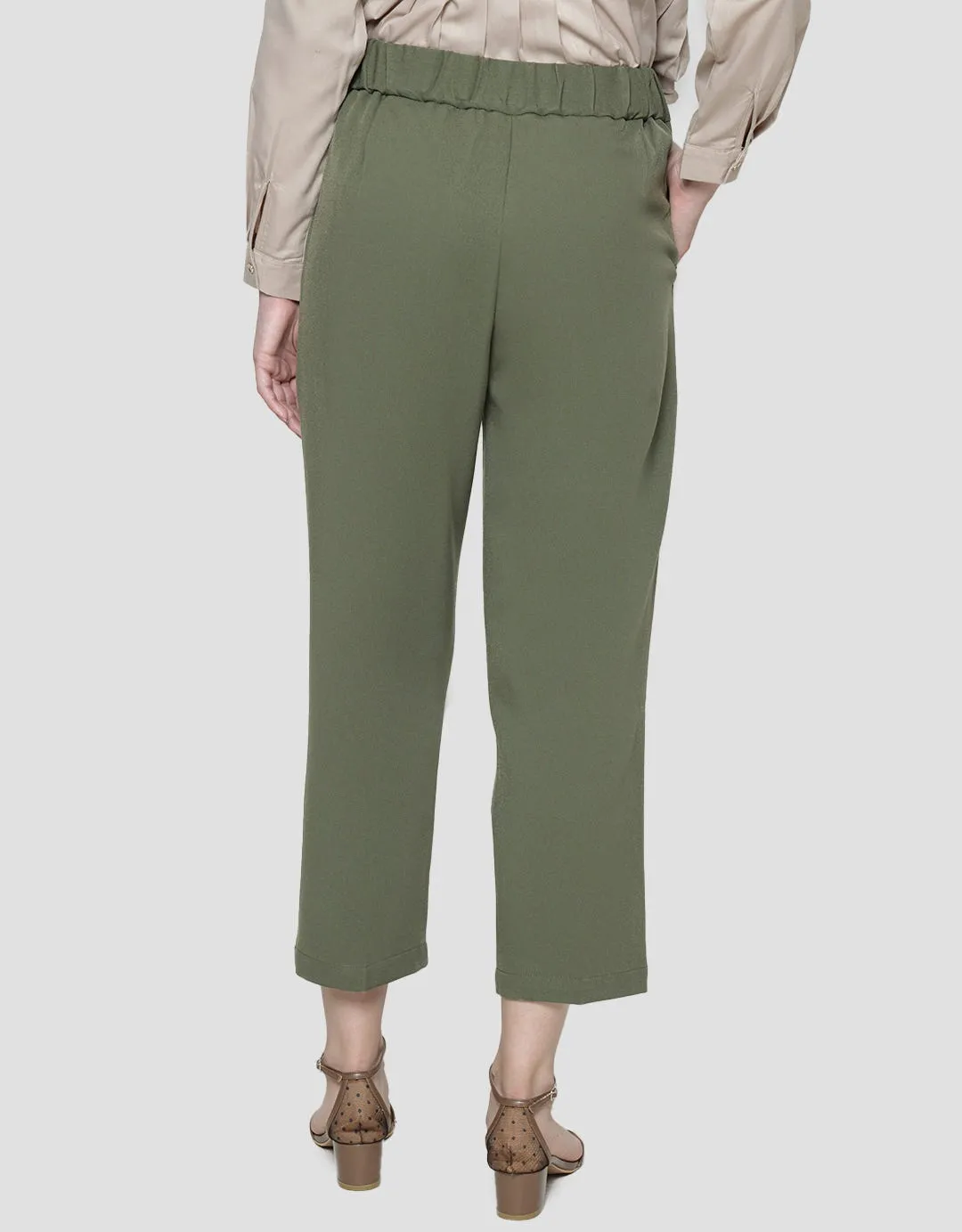 Annisa Long Pants Twill Fake Belt On Waist