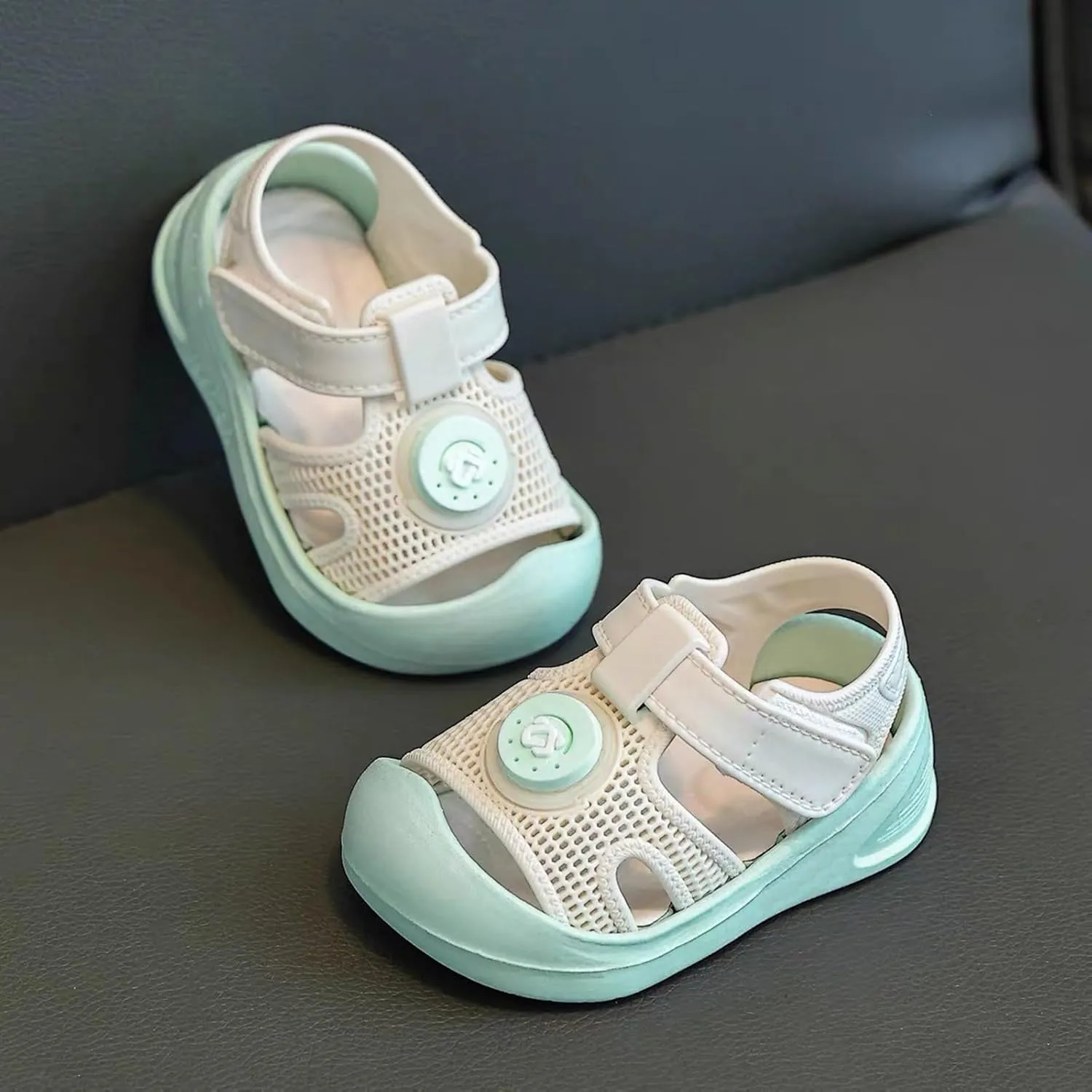 Baby First Walking Sandals Lightweight Closed Toe Non Slip Platform Summer Outdoor Sneakers for Infant Boys Girls