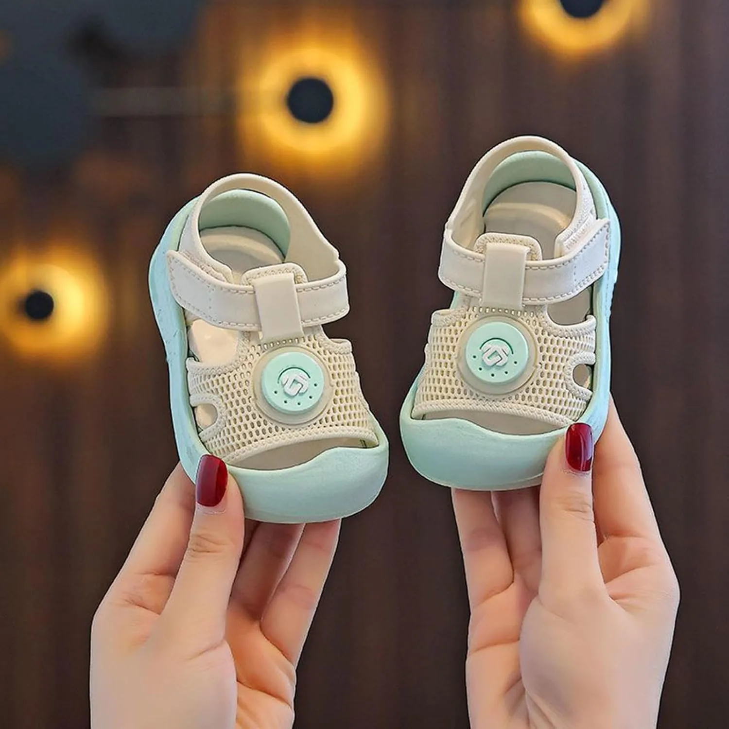 Baby First Walking Sandals Lightweight Closed Toe Non Slip Platform Summer Outdoor Sneakers for Infant Boys Girls