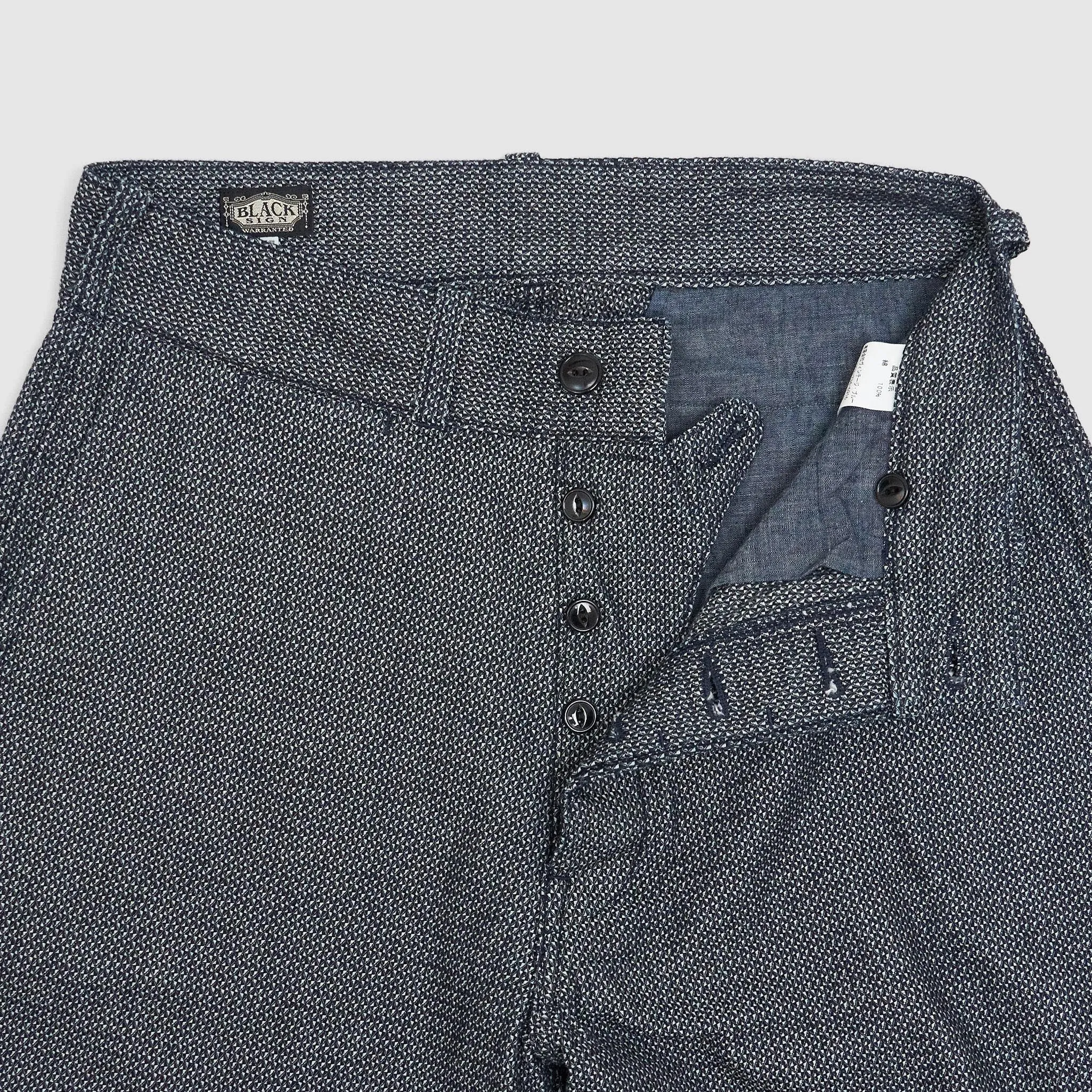 Black Sign Wide Sashiko Chino Trousers