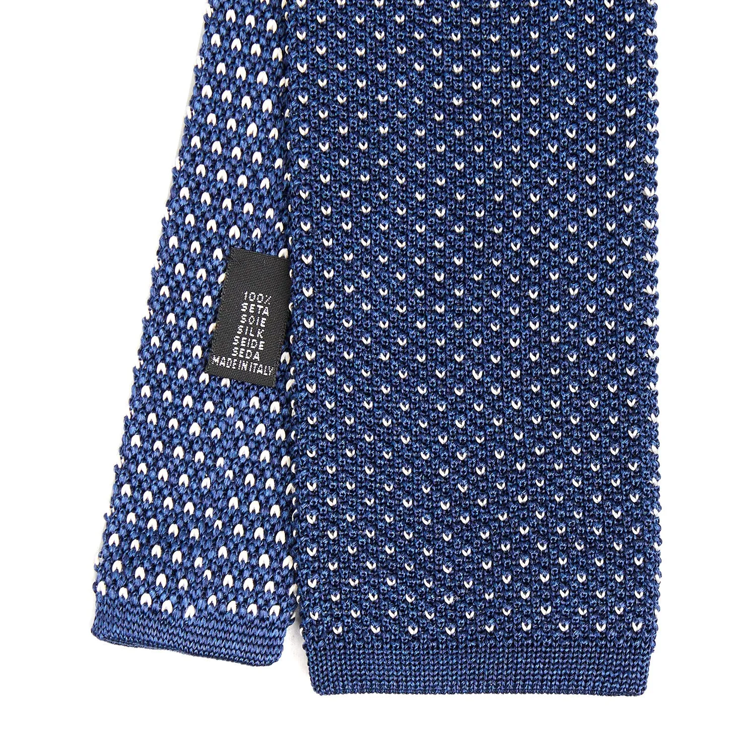 BLUE SILK KNITTED TIE