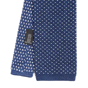 BLUE SILK KNITTED TIE