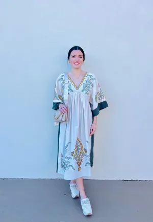 Boho Beauty Midi Dress in Olive
