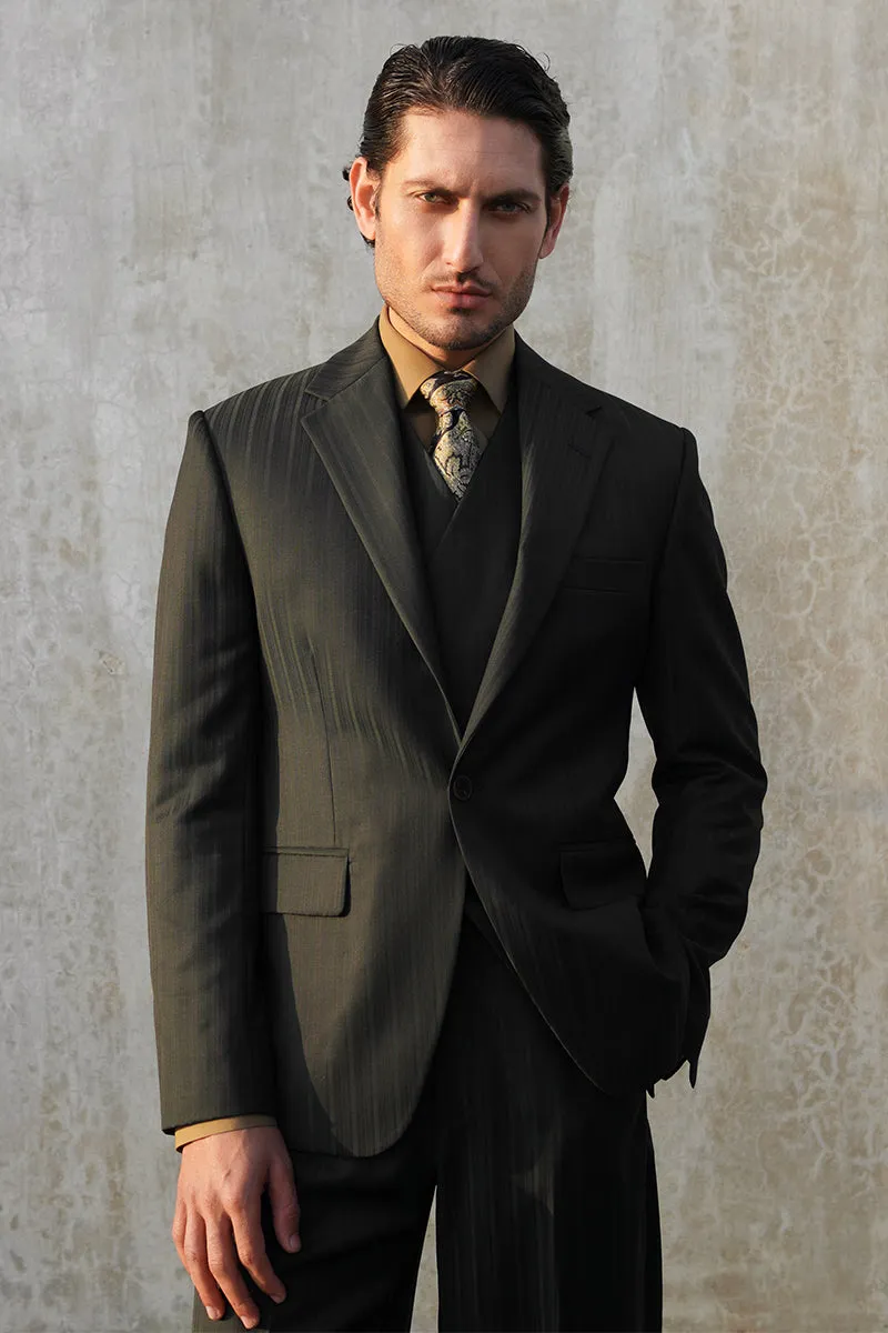 Bottle Green Single Breasted Suit