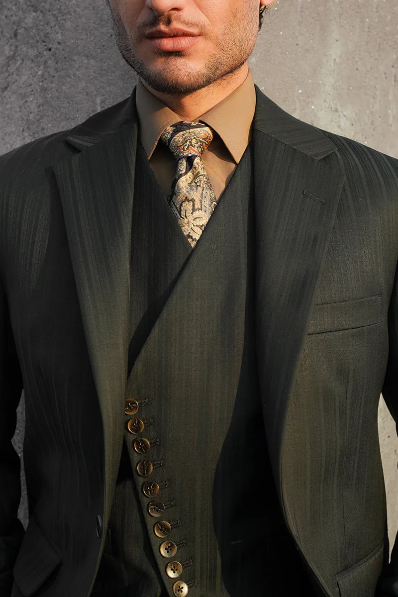 Bottle Green Single Breasted Suit