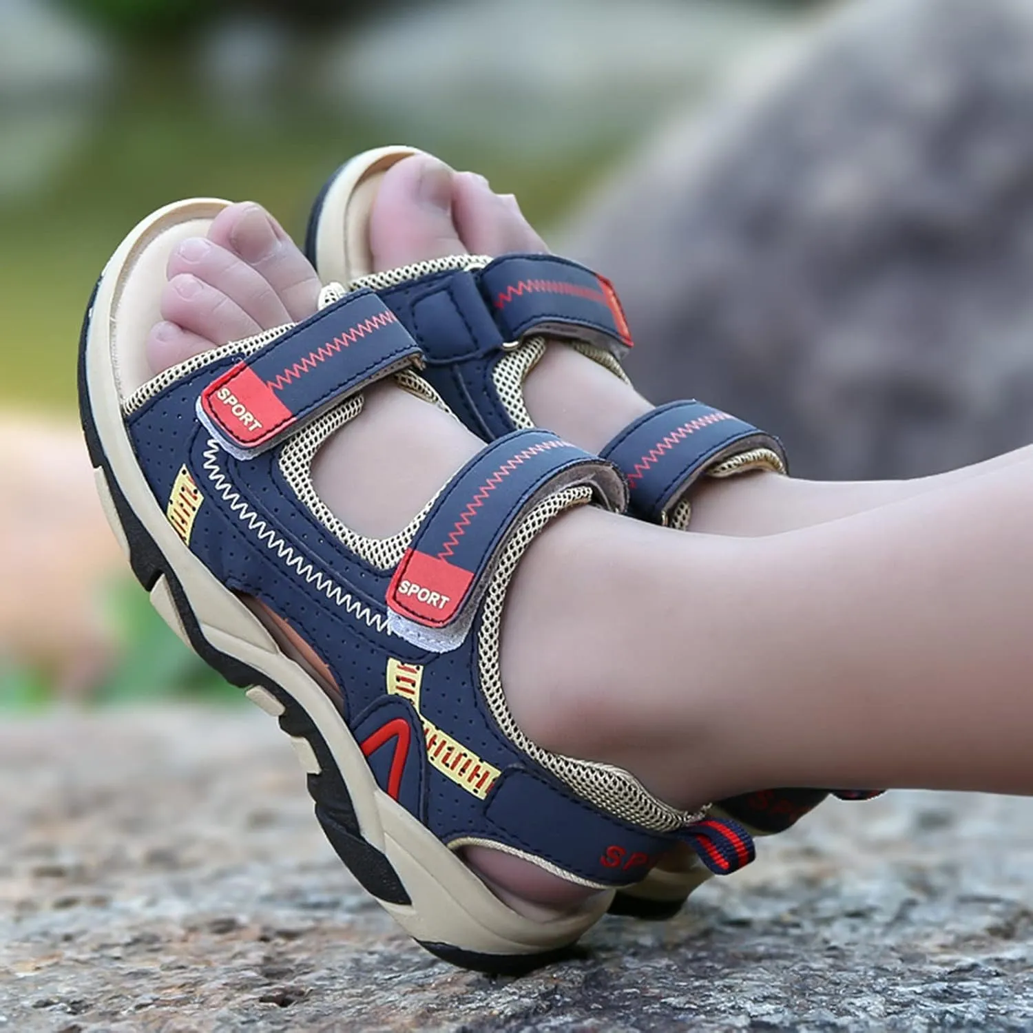 Boys Sport Sandals Open Toe Outdoor Hiking Athletic Walking Shoes for 2025 Kids Fashion Slippers Boys Sneakers