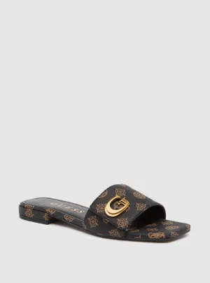 Brown Logo Toco Sandals