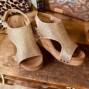 Carley Champagne Crystal Wedge/Sandal