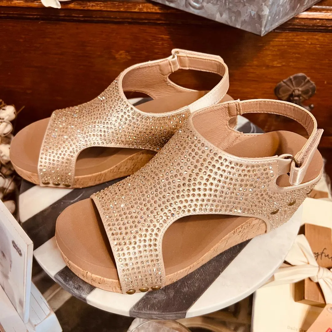 Carley Champagne Crystal Wedge/Sandal