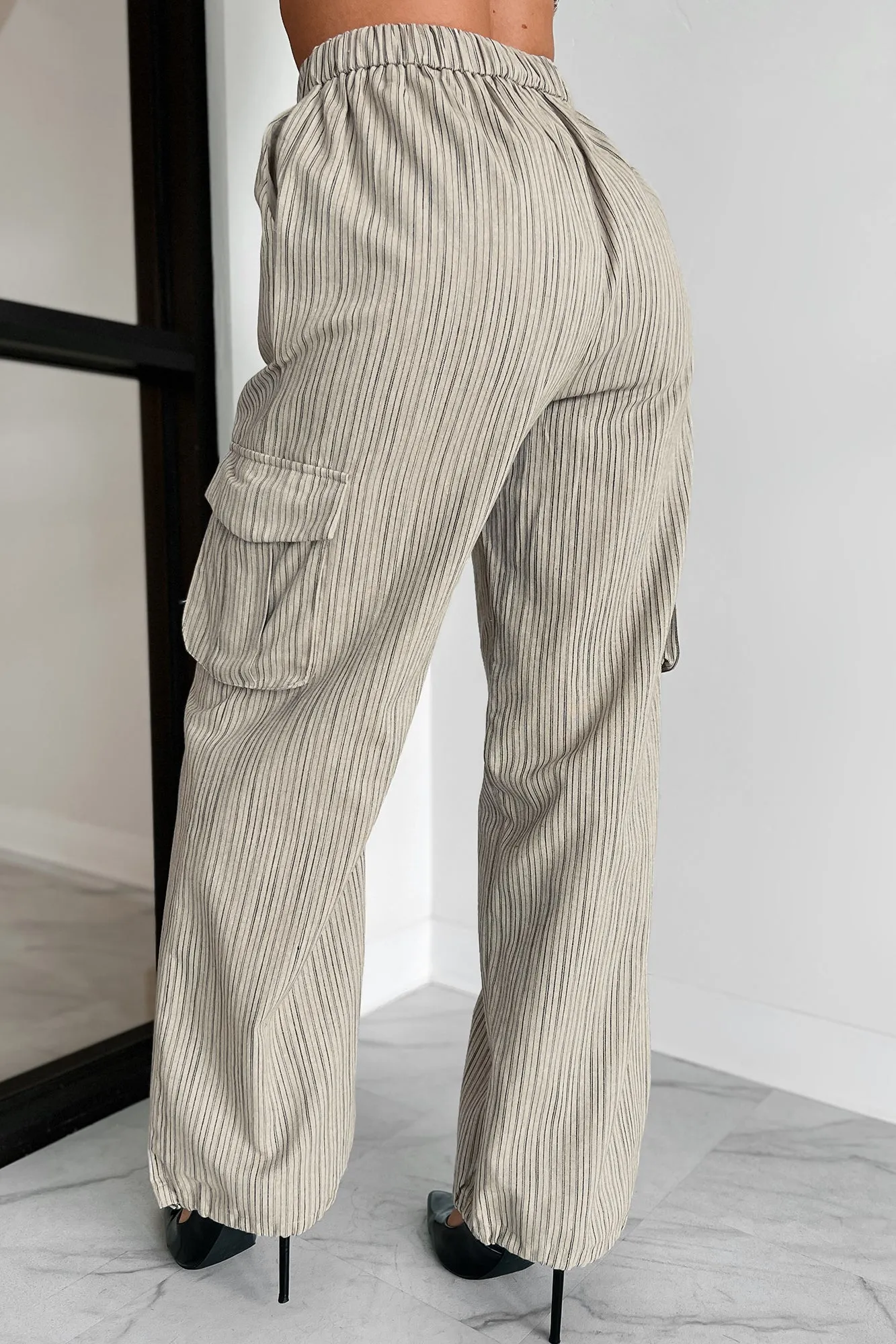 Celebration Of Individuality Striped Cargo Pants (Natural)