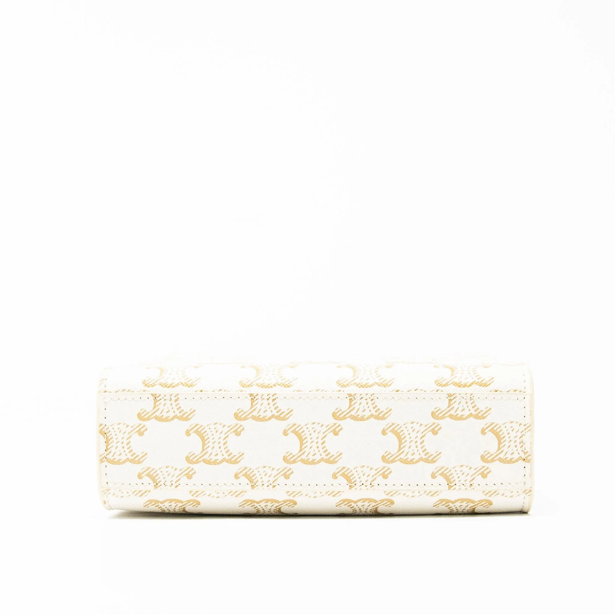 Celine White Triomphe Mini Vertical Cabas Tote