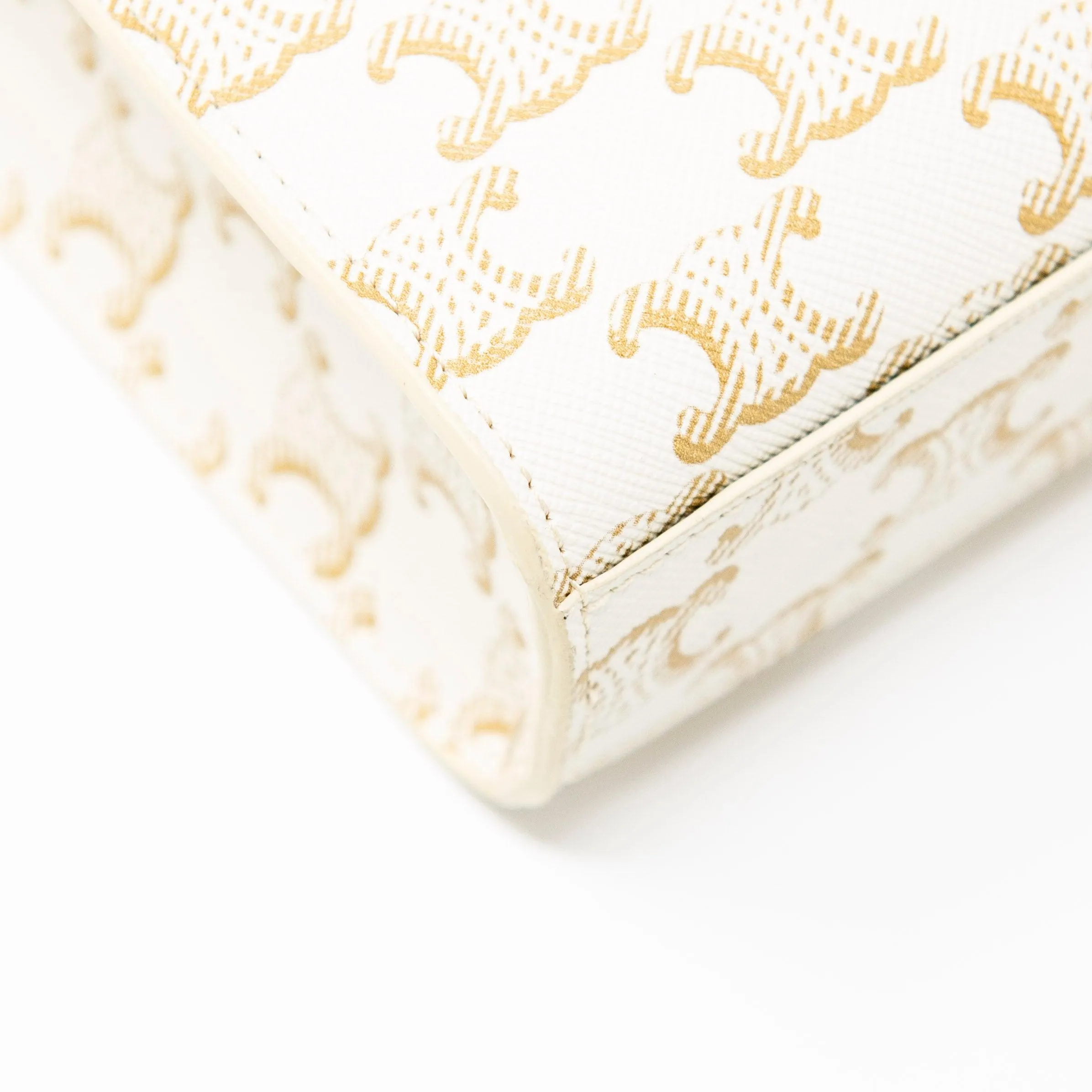 Celine White Triomphe Mini Vertical Cabas Tote