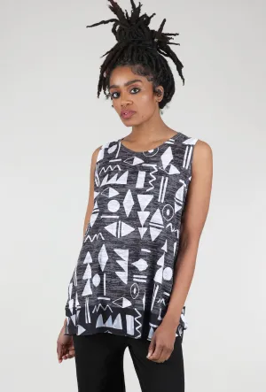 Chiffon Contrast Oasis Top, Black/White