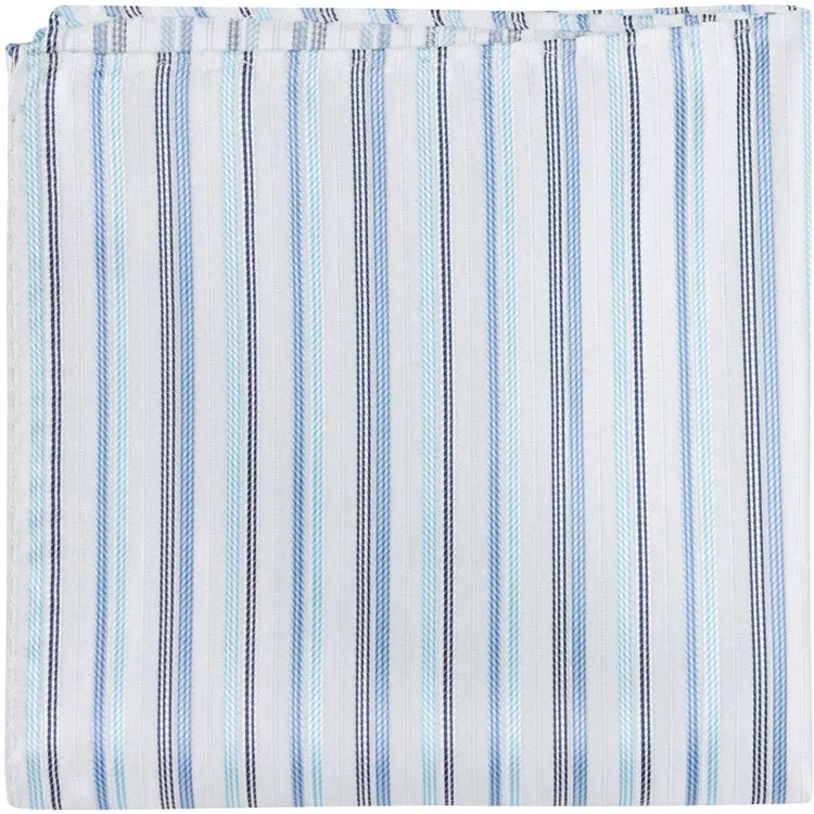 CL47 - White with Multi Blue Stripe - Standard Width