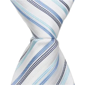 CL47 - White with Multi Blue Stripe - Standard Width