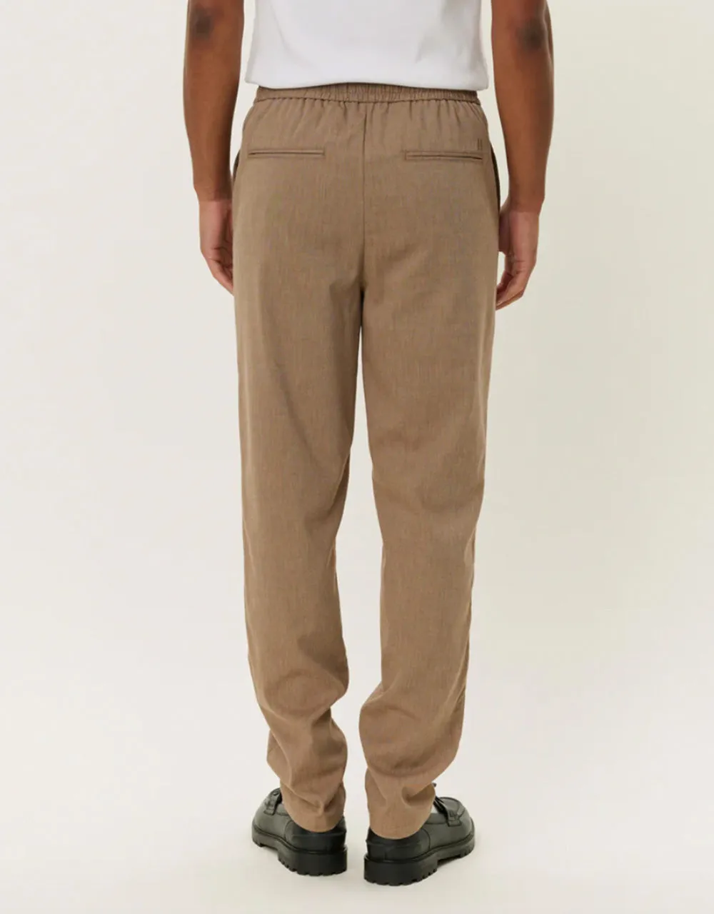 Como Tapered Drawstring Pants-Walnut Melange