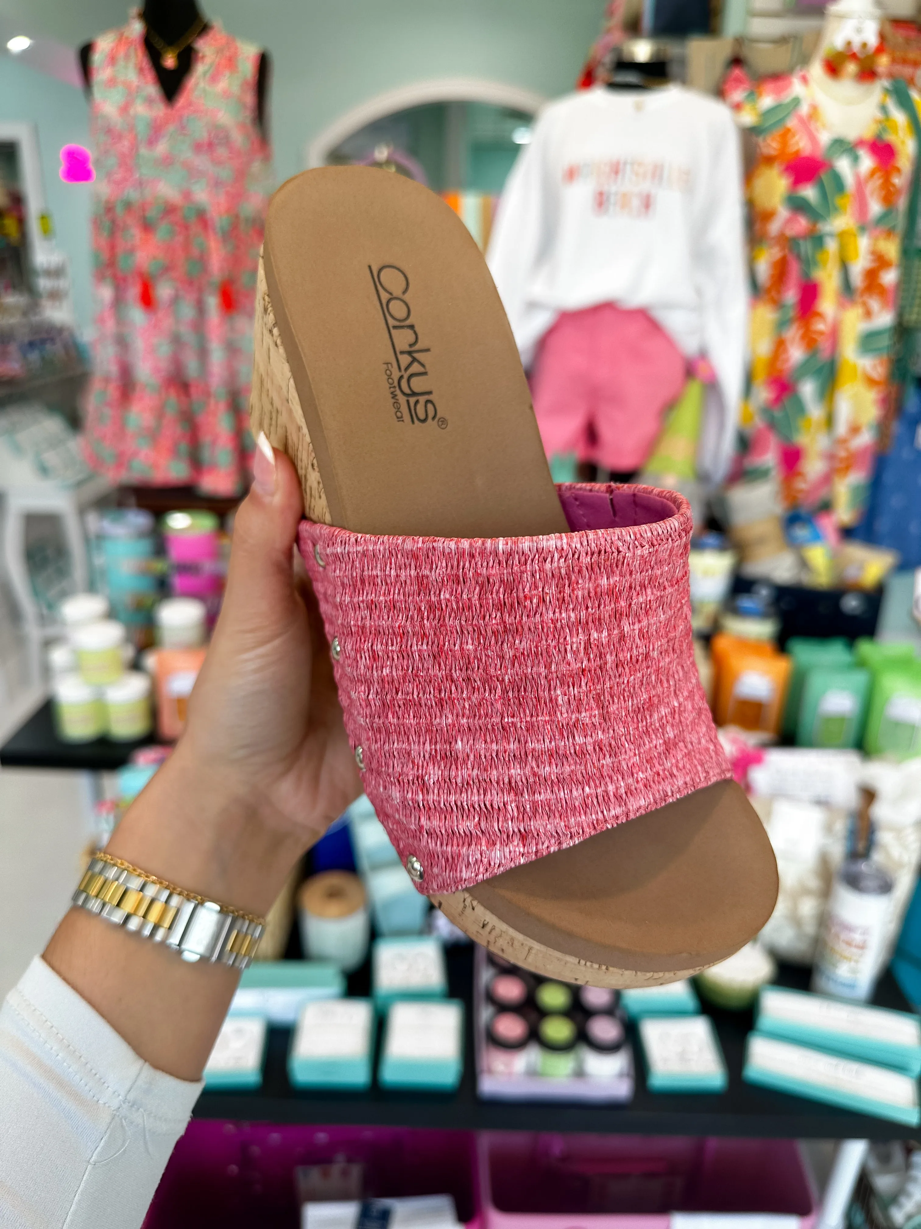 Corkys Summer Lovin' Pink Wedge