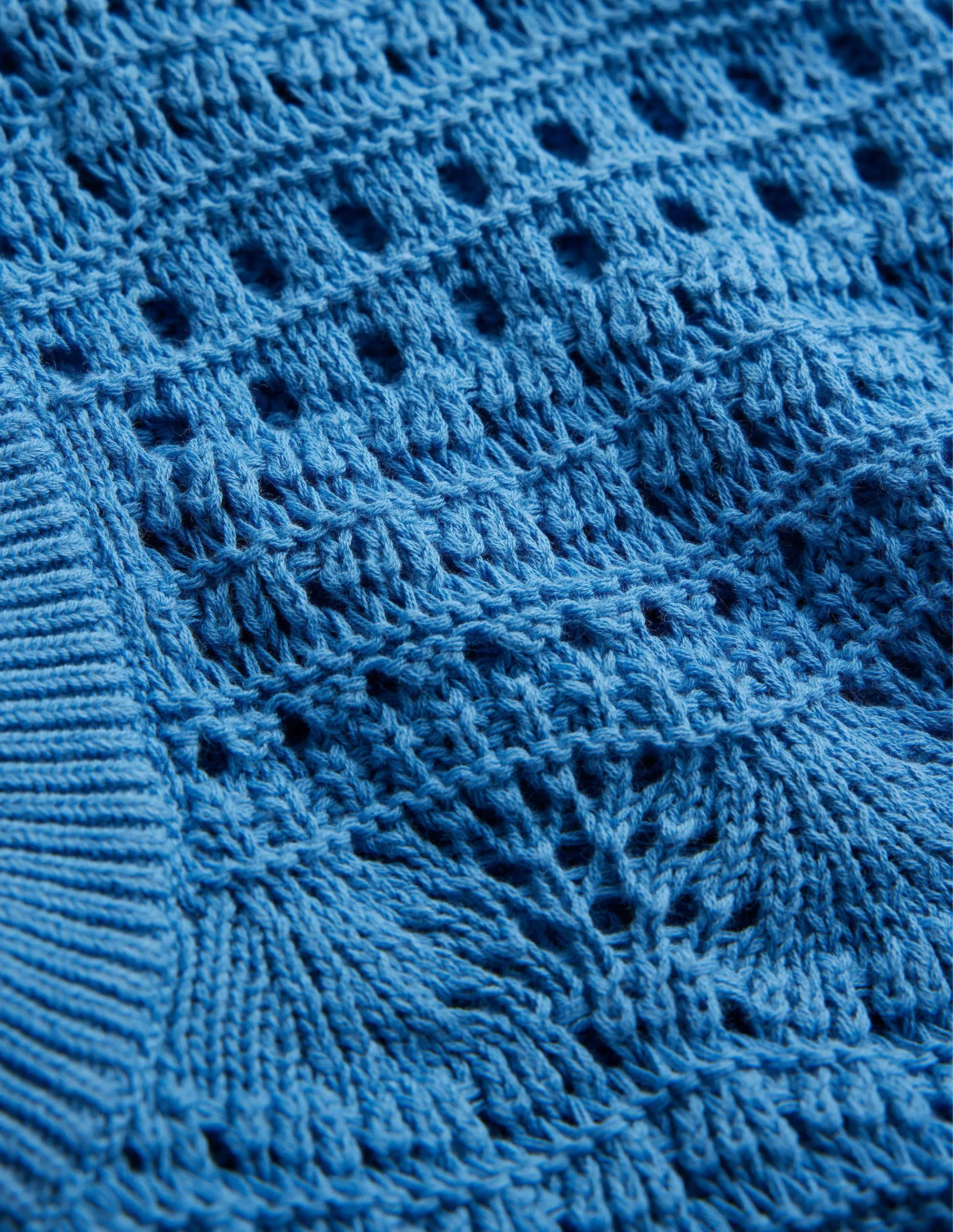 Cropped Fringe Crochet Tank-Porcelain Blue