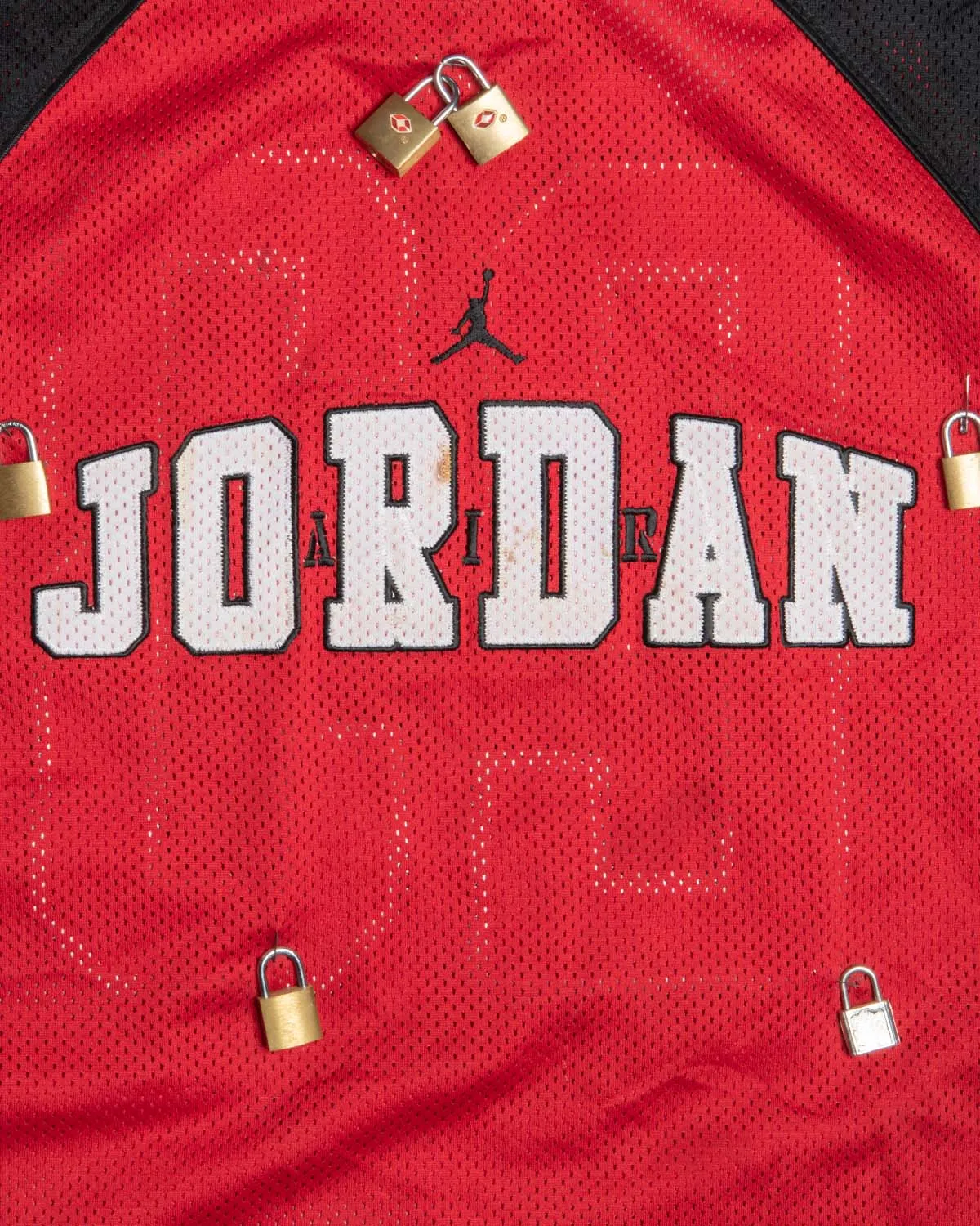 Customised Padlock Red NBA Air Jordan Jersey