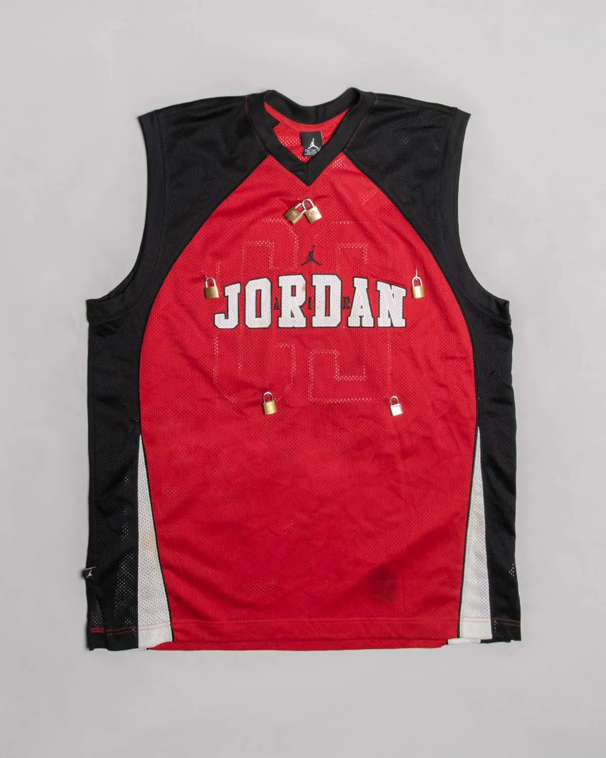 Customised Padlock Red NBA Air Jordan Jersey