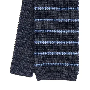 DARK BLUE SILK KNITTED TIE