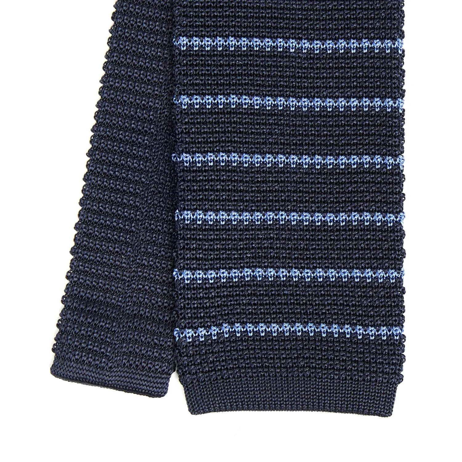 DARK BLUE SILK KNITTED TIE