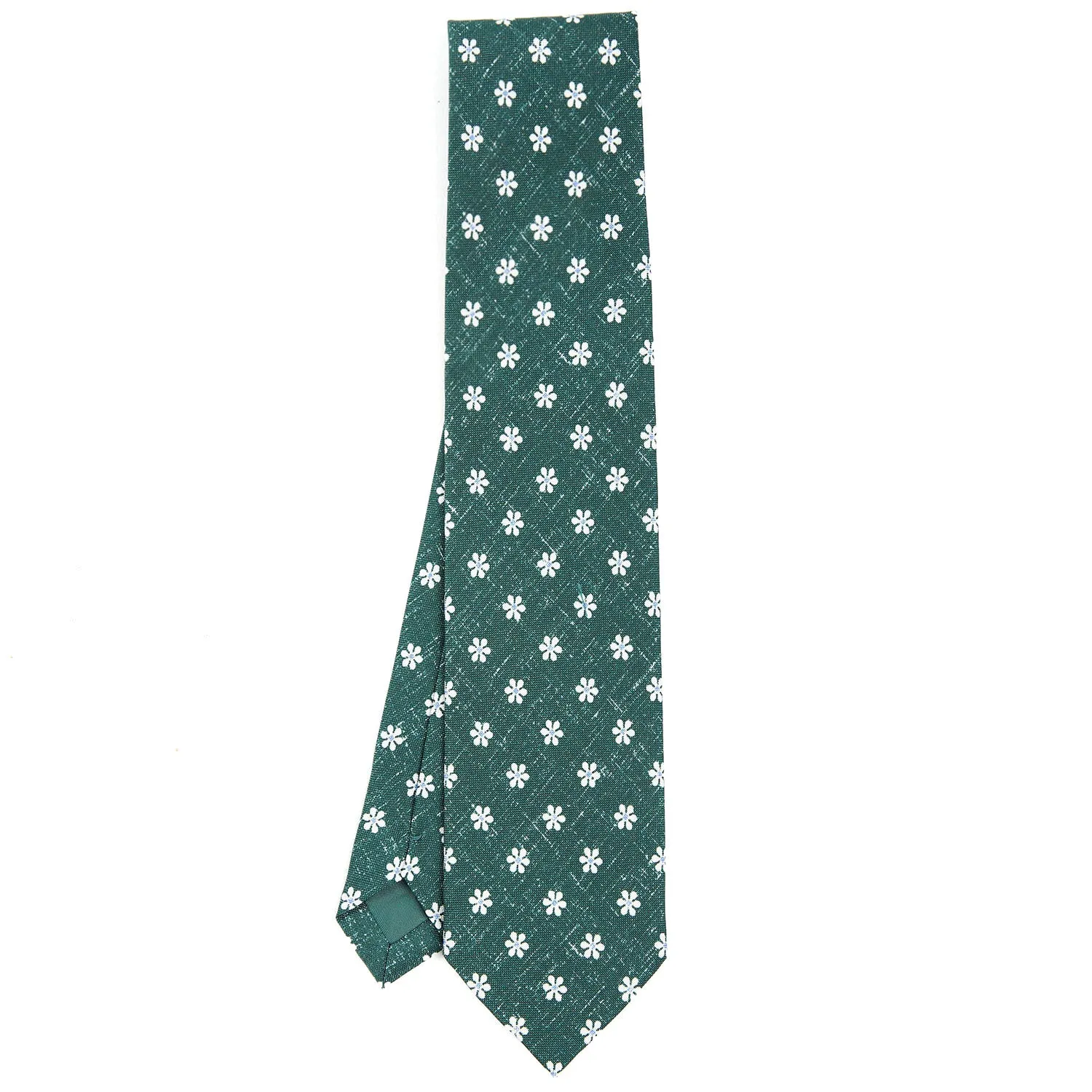 DARK GREEN SARTORIAL COTTON AND SILK TIE