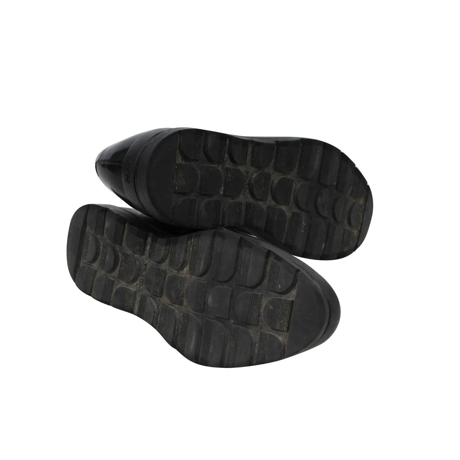 Derby 9.5 UK8.5 Black Leather Chunky Platform Rubber Sole Casual Shoe