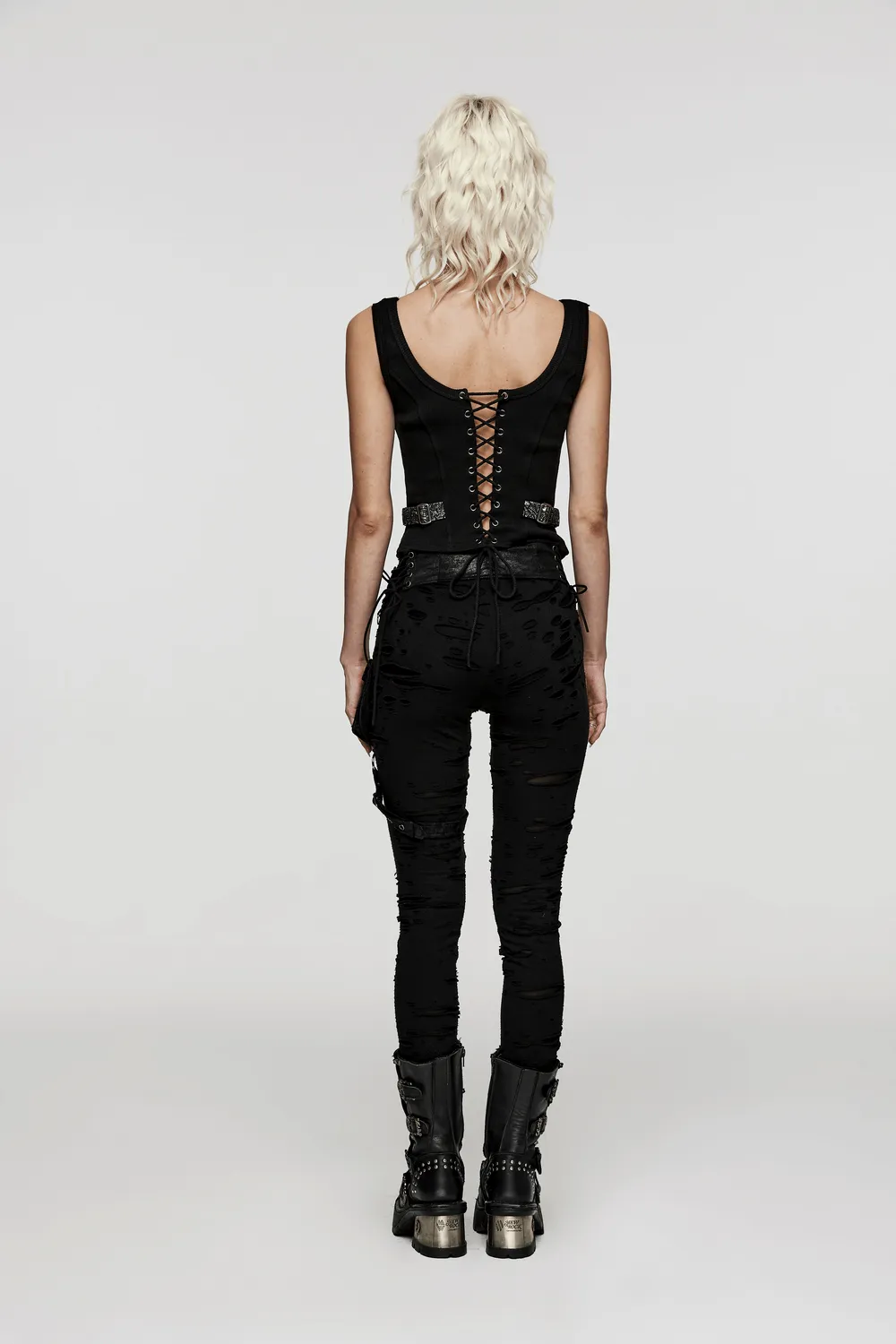 Edgy Steampunk Zippered Jacquard Waistcoat for Women