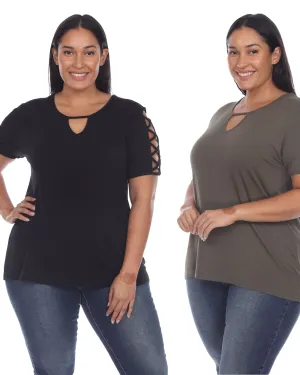 Essential 2 Pack Keyhole Neck Top | Black Olive
