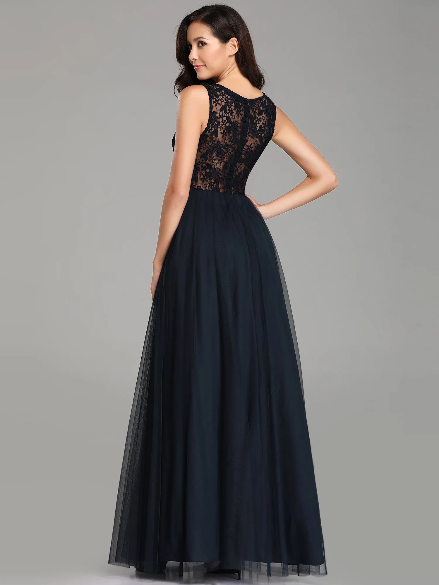 Ever-Pretty Sleeveless Floral Lace Print Evening Dresses for Women EZ07644