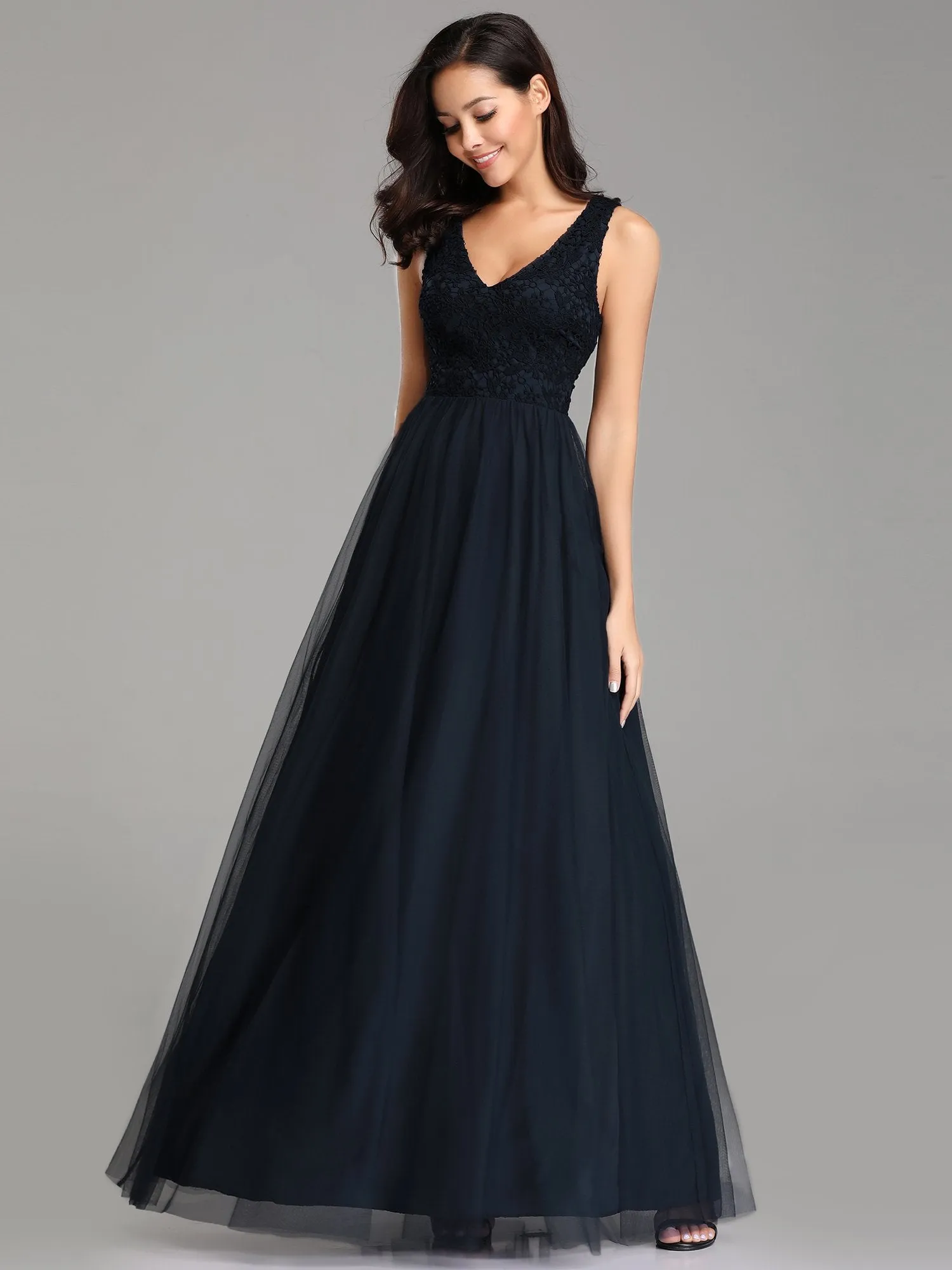 Ever-Pretty Sleeveless Floral Lace Print Evening Dresses for Women EZ07644