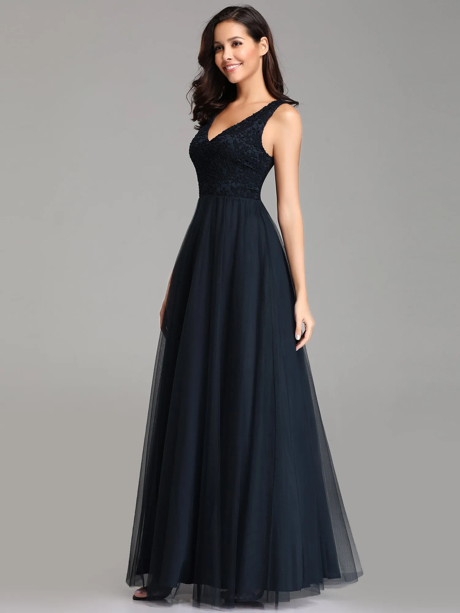 Ever-Pretty Sleeveless Floral Lace Print Evening Dresses for Women EZ07644