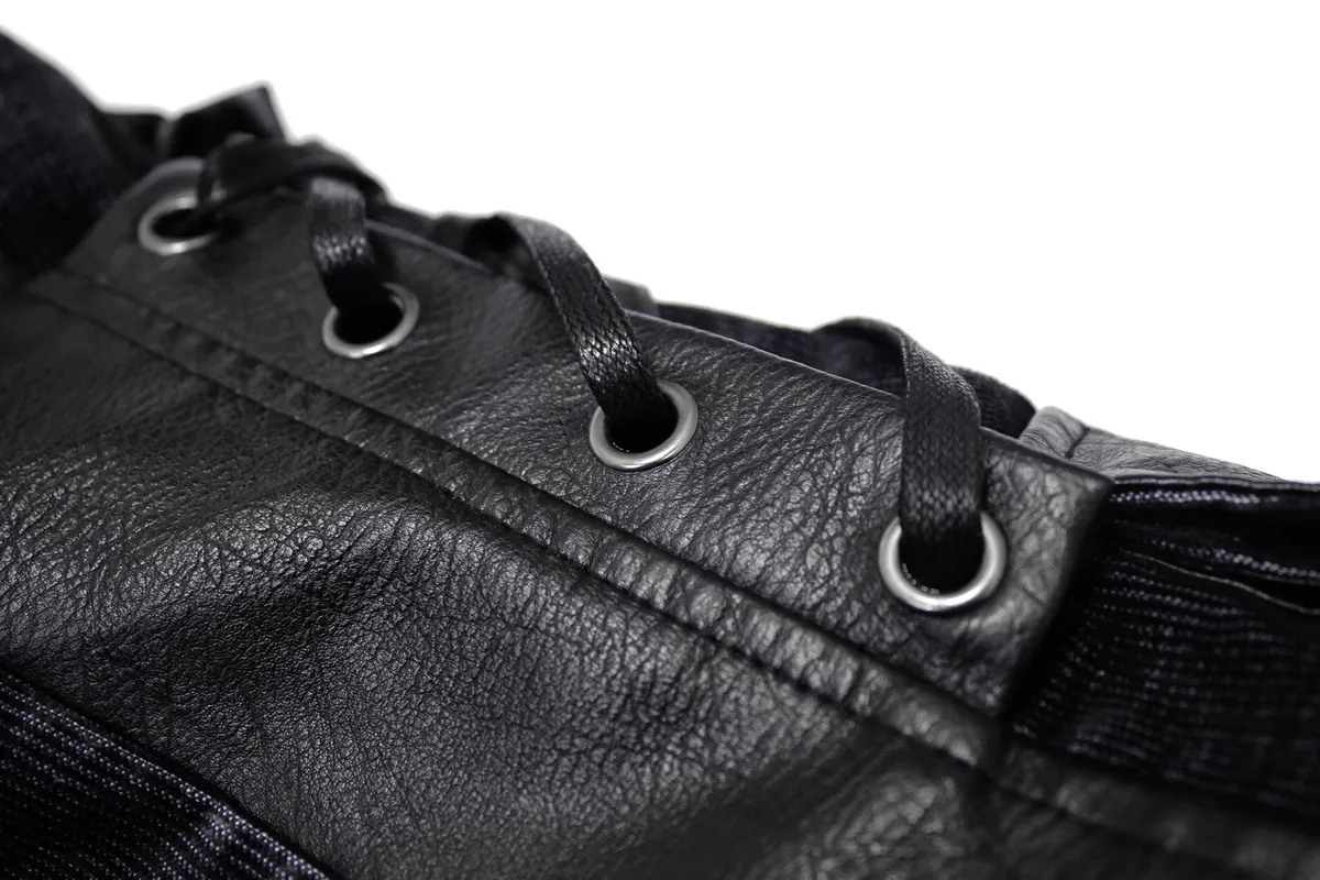 Faux Leather Waistcoats With Pockets / Punk Style Vest with Buckles / Vintage Vest for Men
