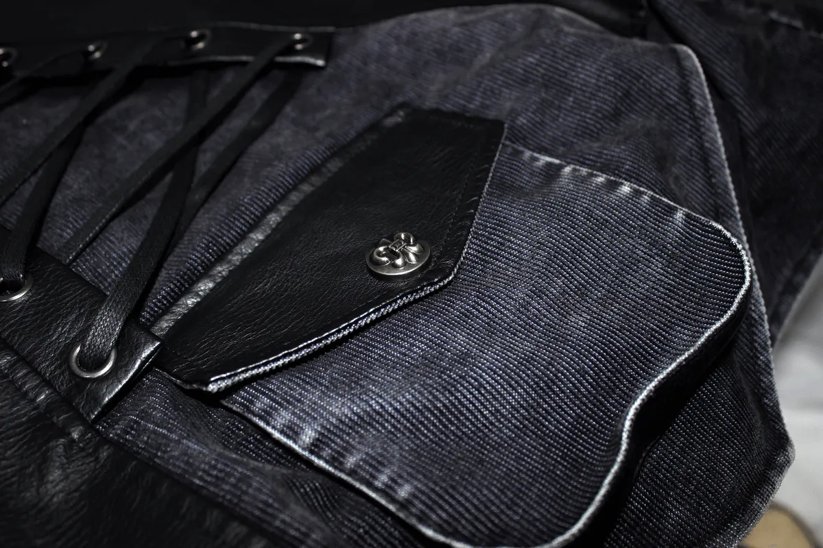 Faux Leather Waistcoats With Pockets / Punk Style Vest with Buckles / Vintage Vest for Men