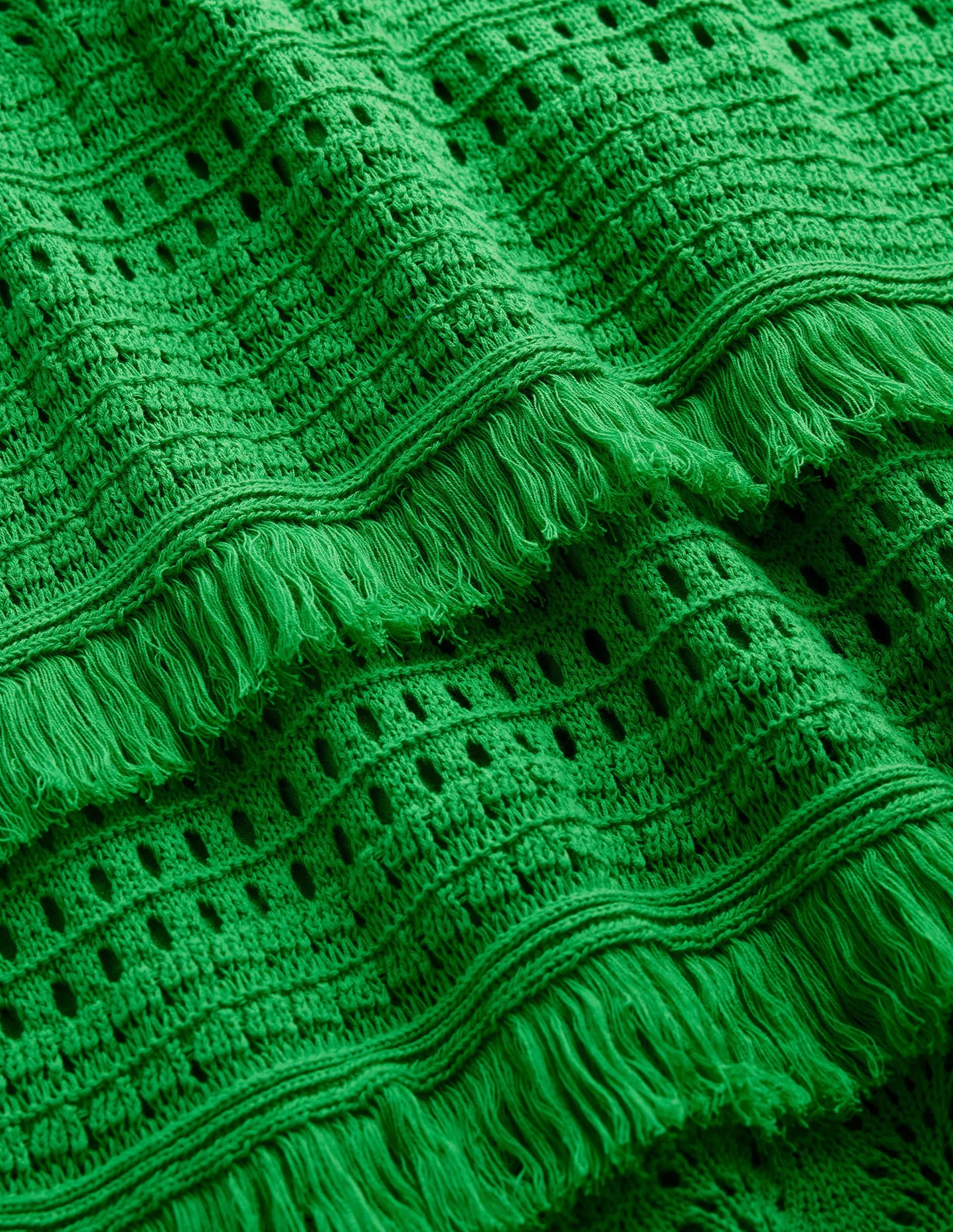 Fringe Crochet Knitted Skirt-Bright Green