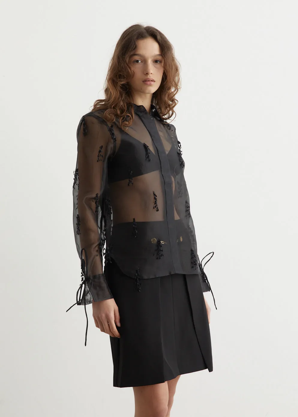 Fringed Organza Shirt